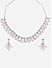 American Diamond Pink Stones Silver Plated Floral Jewellery Set