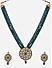Green Beads Kundan Gold Plated Floral Ranihaar Jewellery Set