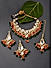 Red Green Pearls Kundan Gold Plated Jewellery Set with Maangtikka