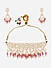 Pink Pearls Kundan Gold Plated Crescent Floral Choker Set with Maangtikka