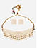 White Beads Pearls Kundan Gold Plated Geometric Choker Set
