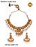 Offwhite Kundan Pearls Beads Gold Plated Leaf Antique Jewellery Set