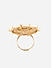 Pink Kundan Beads Gold Plated Floral Meenakari Ring