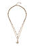 ToniQ Stylish Gold Plated Butterfly & Pearl Detail 3 Layered Necklace for Women
