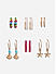 Toniq Beach Vacation Enameled Hoops Earring Jewellery Set ( 6 Pairs) 