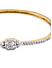 Cubic Zirconia Gold Plated Floral Bangle Style Bracelet 