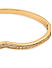 Cubic Zirconia Gold Plated Wishbone Curved Bangle Style Bracelet