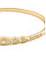Cubic Zirconia Gold Plated Leaf Bangle Style Bracelet 