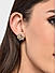 Cubic Zirconia Gold Plated Floral Stud Earring