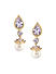 Cubic Zirconia Pearls Gold Plated Tear Drop Earring