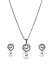 Amavi Dainty  Stone and Pearl Embellished Pendant and Drop Earrings Set For Women