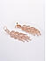 Premium 14k Rose Gold-Plated AAA American Diamond Leaf Drop Earrings