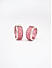 Premium 14k Rhodium-Plated AAA American Diamond  Pink  Hoop Earring