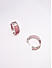 Premium 14k Rhodium-Plated AAA American Diamond  Pink  Hoop Earring