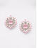 Premium 14k Rhodium-Plated AAA American Diamond Baby Pink Floral Studs