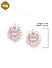 Premium 14k Rhodium-Plated AAA American Diamond Baby Pink Floral Studs