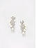 Premium 14k Rhodium-Plated AAA American Diamond  White Pearls Floral Studs