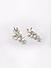 Premium 14k Rhodium-Plated AAA American Diamond  White Pearls Floral Studs