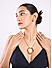 Gold Molten Circular Pendant Party Long Necklace