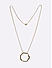 Gold Molten Circular Pendant Party Long Necklace