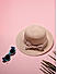 Pastel Pink Bow Straw Beach Vacation Kids Summer Hat 