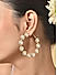 Mehendi Gold & White Kundan Hoop earrings for women