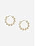 Mehendi Gold & White Kundan Hoop earrings for women