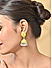 Women  Silver Plated Yellow Floral  Wedding Jhumkas earrings