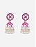 Women  Silver Plated Hot Pink Floral  Wedding Jhumkas earrings