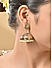 Women Gold Plated White Pearls Temple Jhumkas Earrings