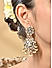 Gold Plated Kundan White Pearl Drop Earrings