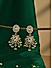 Gold Plated Kundan White Pearl Drop Earrings