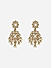 Gold Plated Kundan White Pearl Drop Earrings