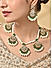 Women Green Kundan Pearl Choker Necklace & Earrings Set