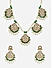 Women Green Kundan Pearl Choker Necklace & Earrings Set