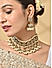 Women White Pearl Bridal Choker Necklace & Earrings Set