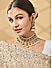 Women White Pearl Bridal Choker Necklace & Earrings Set