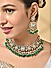 Women Green Pearl & Gold Statement Wedding Choker Necklace & Earrings Set