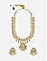 Women White & Gold Pearl Wedding Kundan Choker Necklace & Earrings Set