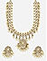 Women White & Gold Pearl Wedding Kundan Choker Necklace & Earrings Set