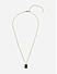 Women Gold Casual Black Stone Studded Minimal Pendant Necklace