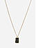 Women Gold Casual Black Stone Studded Minimal Pendant Necklace