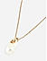 Women Gold Casual White Pearl Minimal Charm Necklace