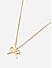 Women Gold Casual Bow Minimal Charm Necklace