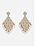 Gold-Toned Bridal White Kundan Pearl Drop Earrings