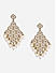 Gold-Toned Bridal White Kundan Pearl Drop Earrings