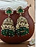 Gold Plated Bridal Dark Green White Kundan & Pearl Droplets Big Jhumka Earrings