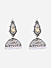 Oxidised silver Teardrop Temple Jhumka Earrings With Pearl drops