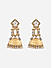 Gold & Silver-Toned Bridal Jhumka Earrings With Beads