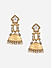 Gold & Silver-Toned Bridal Jhumka Earrings With Beads